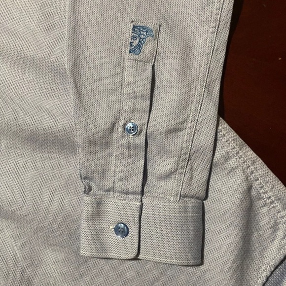 VERSACE COLLECTION Shirt Size 39 Trend  Button Up  Dressy Luxury Blue Print - Picture 5 of 13